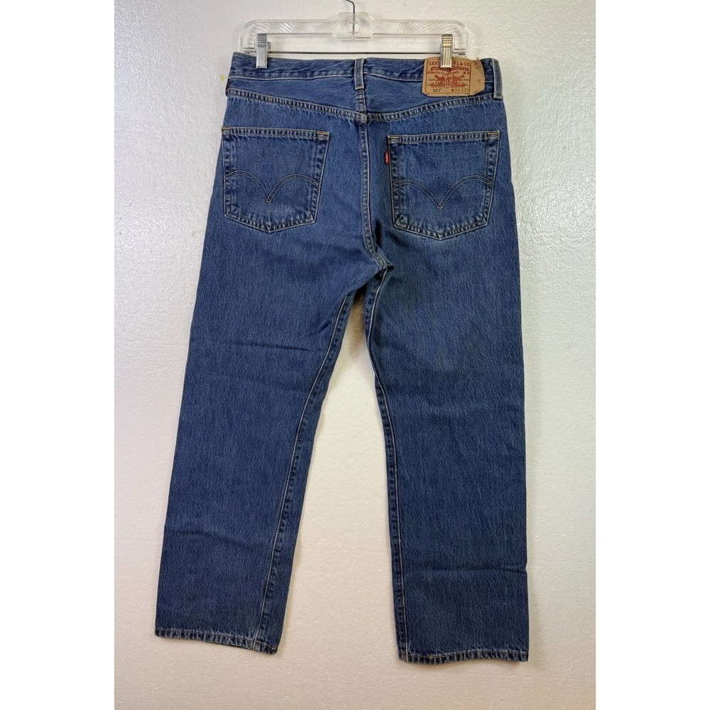 Levis 501XX Jeans Mens 34x30 Denim Dark Wash Button Fly Straight Leg Y2K (32x28)